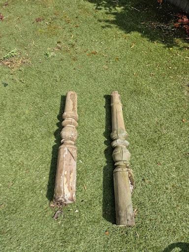 antieke houten kolommen, Ophalen, Gebruikt