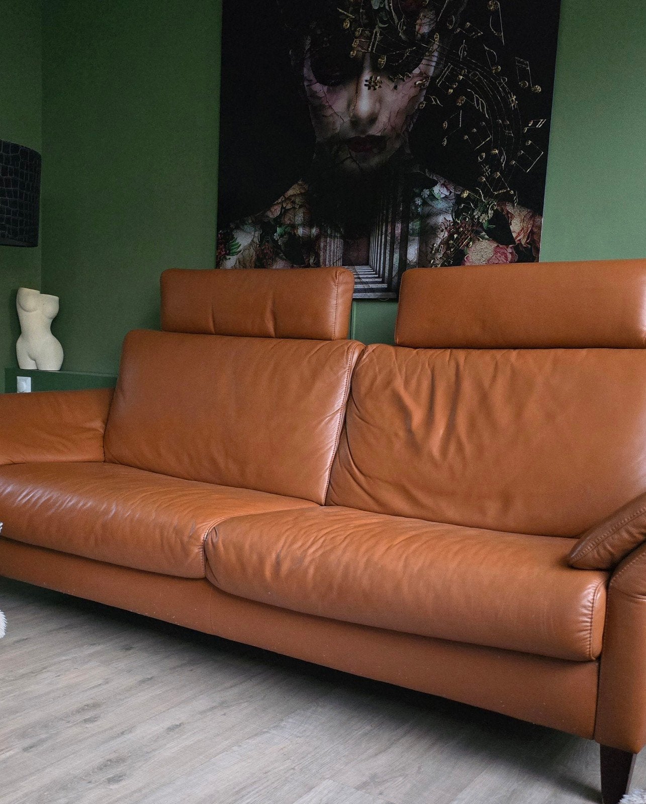 Mooie leren bank van Prominent, Ophalen, Gebruikt, 200 tot 250 cm, Leer