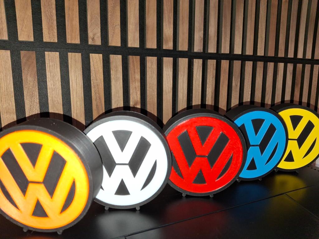 VW Logo LED Lamp - Diverse Kleuren, Ophalen, Meerkleurig, Nieuw, Kunststof