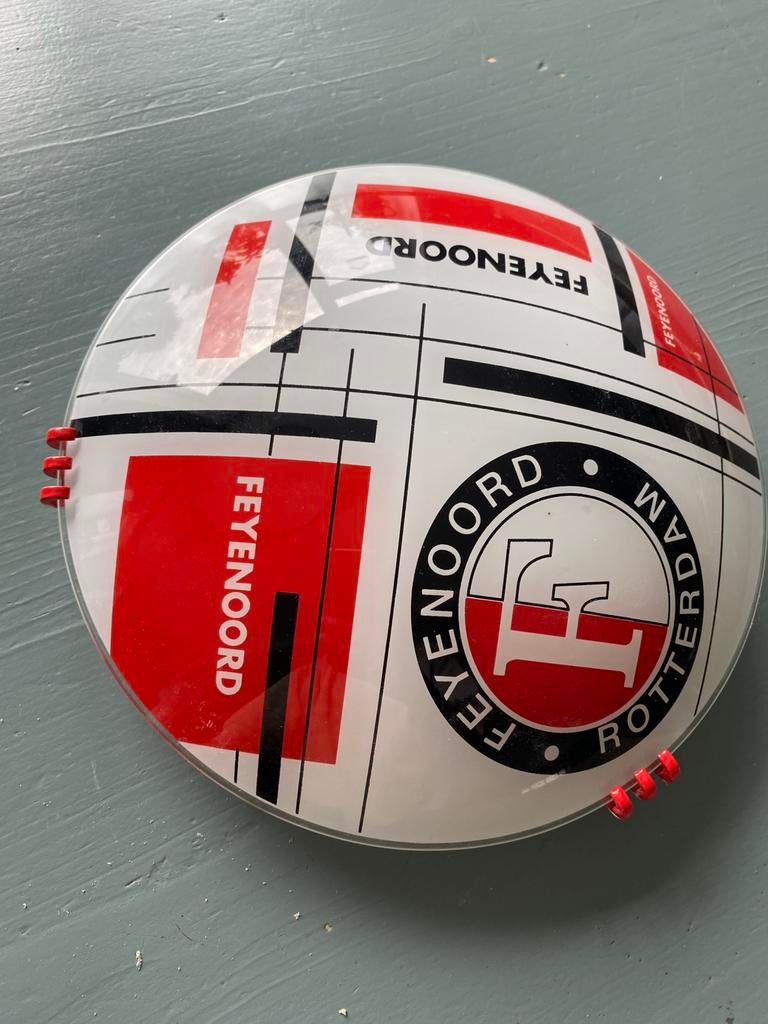 Glazen plafondlamp Feyenoord, Ophalen, Zo goed als nieuw, Glas