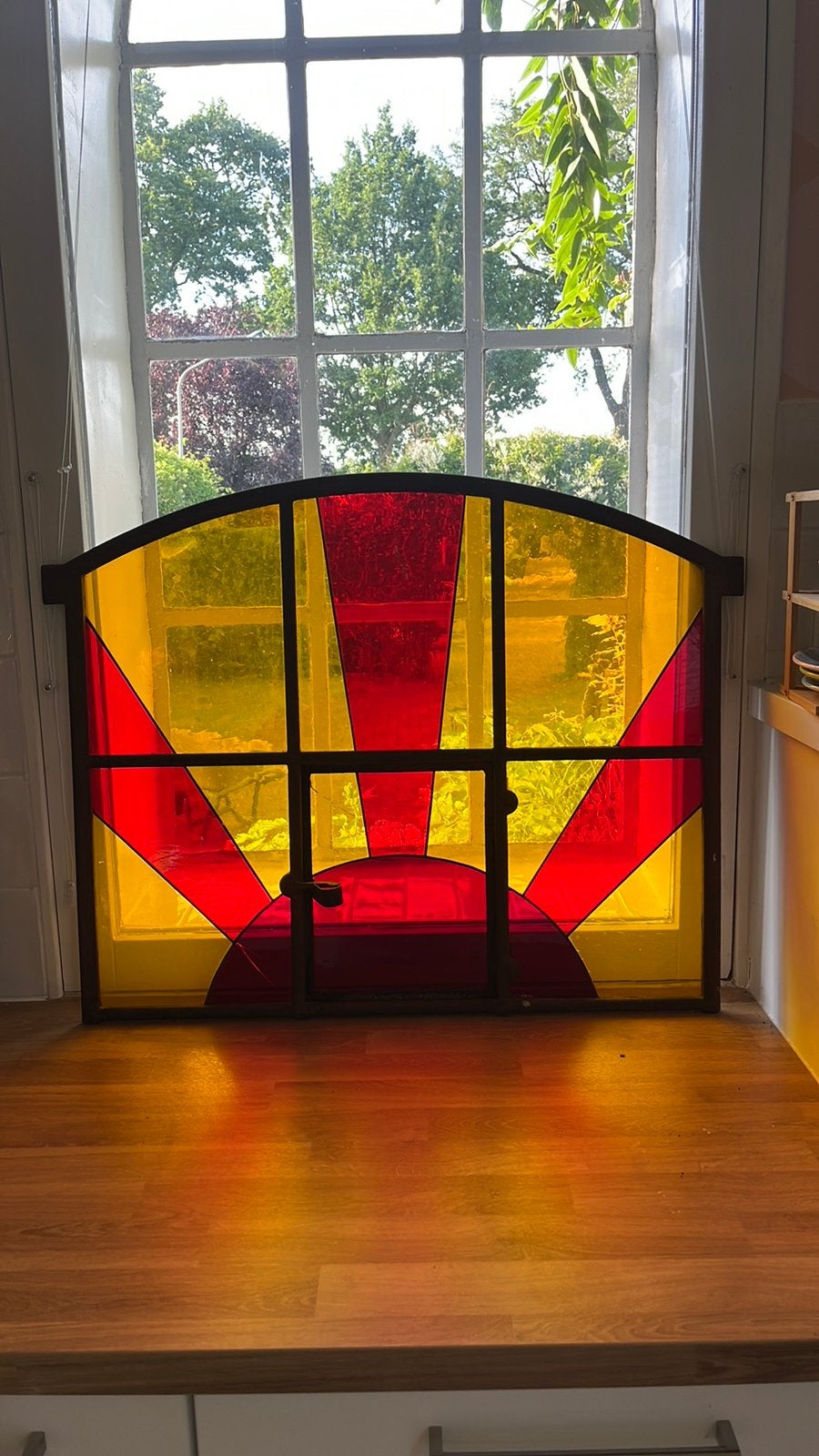 Glas in lood / Tiffany stalraam, Huis en Inrichting, Woonaccessoires | Overige, Ophalen, Gebruikt, Glas