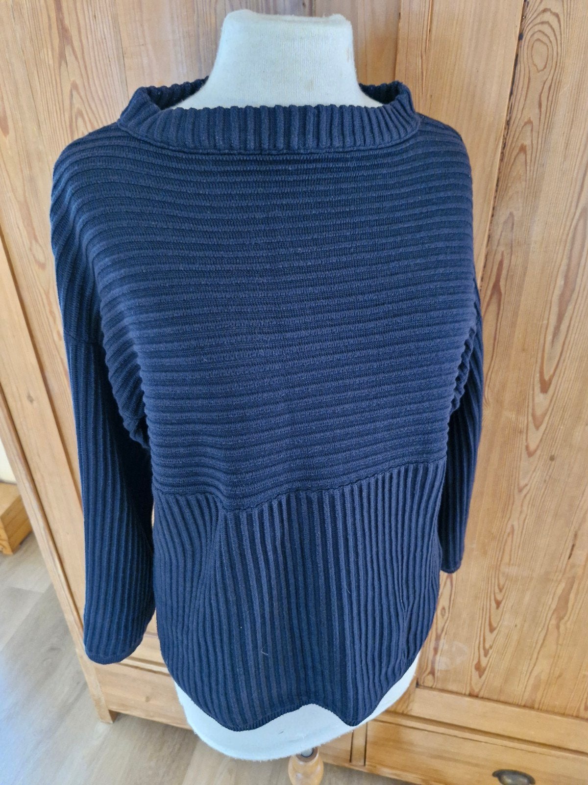 Nümph donkerblauwe trui streep boothals mt M zgan, Maat 38/40 (M), Blauw, Ophalen of Verzenden, Zo goed als nieuw