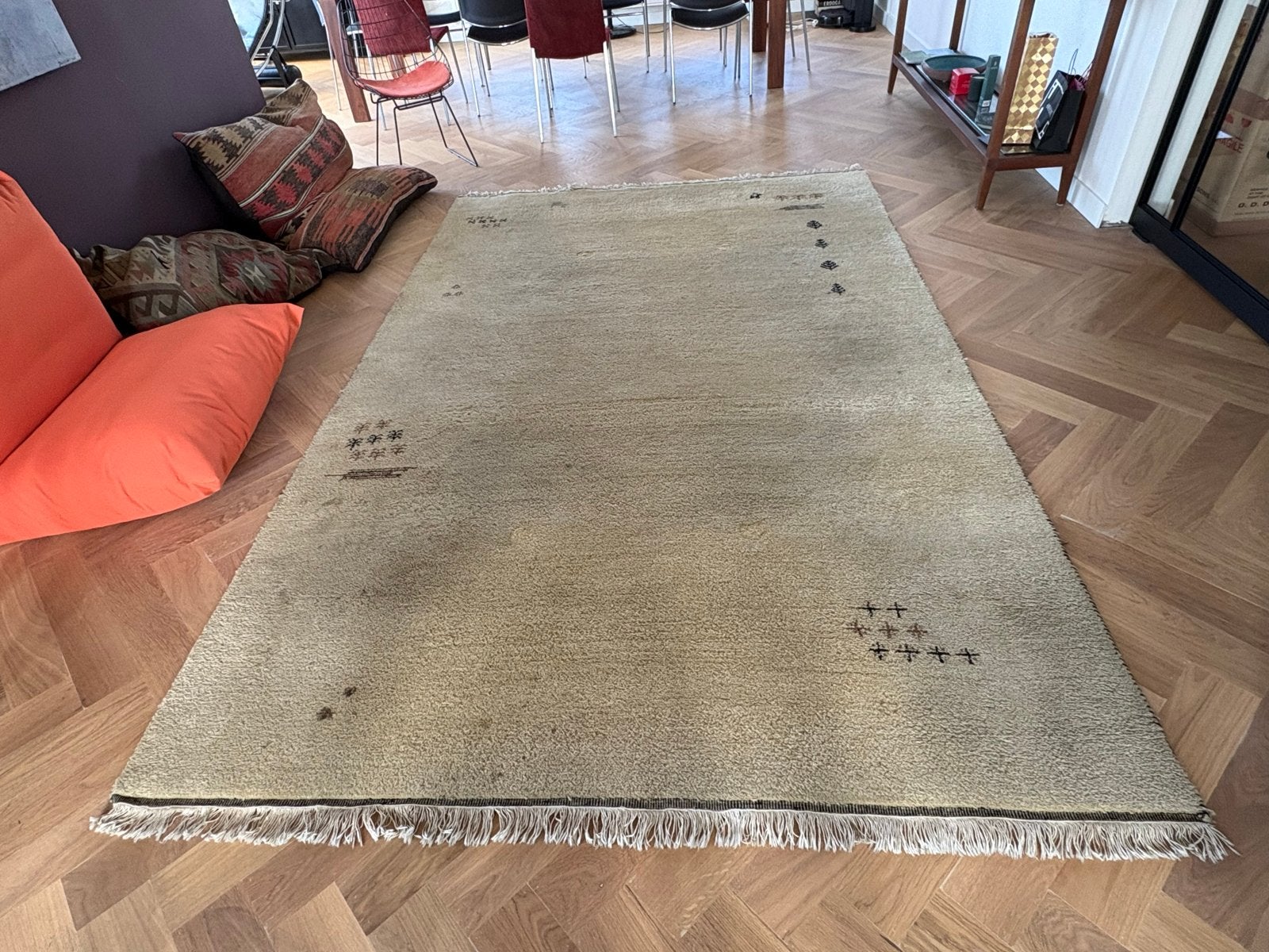 Gabeh handgeknoopt vloerkleed 2x3m - Tender love and care, Ophalen, Gebruikt, Beige, 200 cm of meer