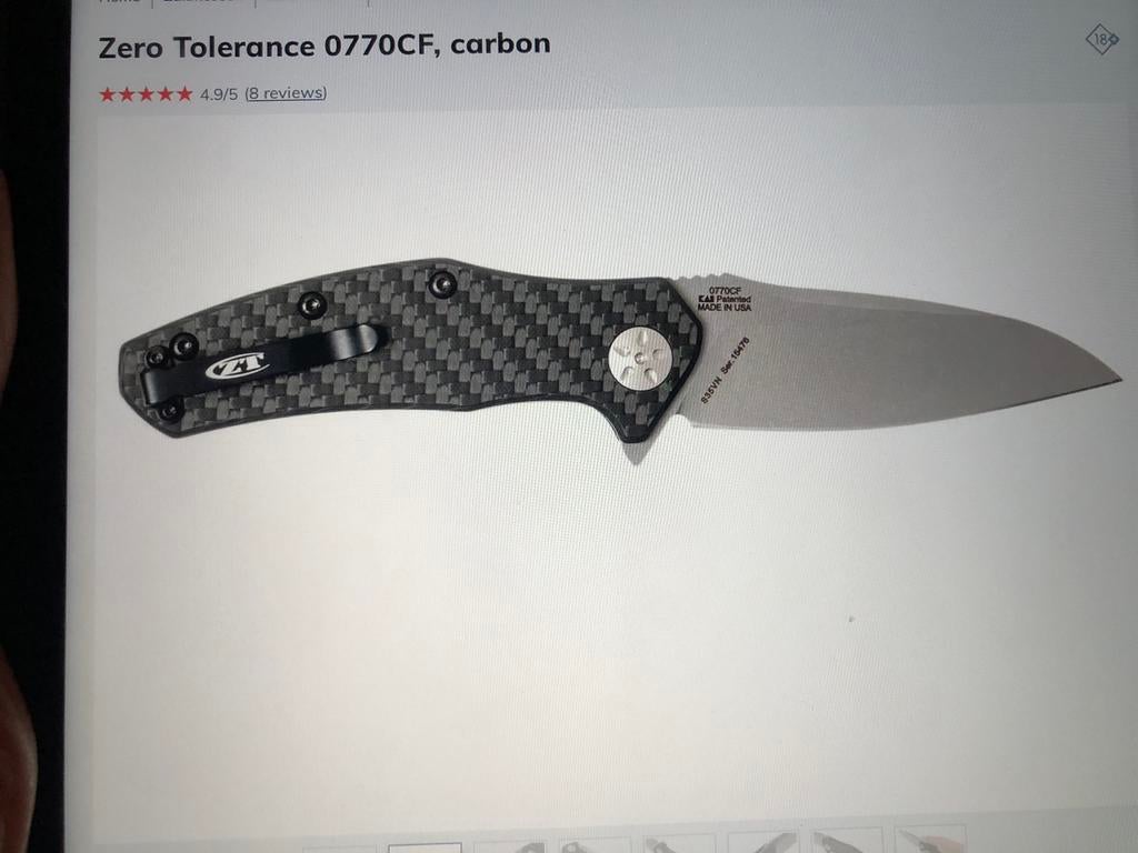 Zero Tolerance zakmes 0770CF nieuw, Ophalen of Verzenden, Nieuw