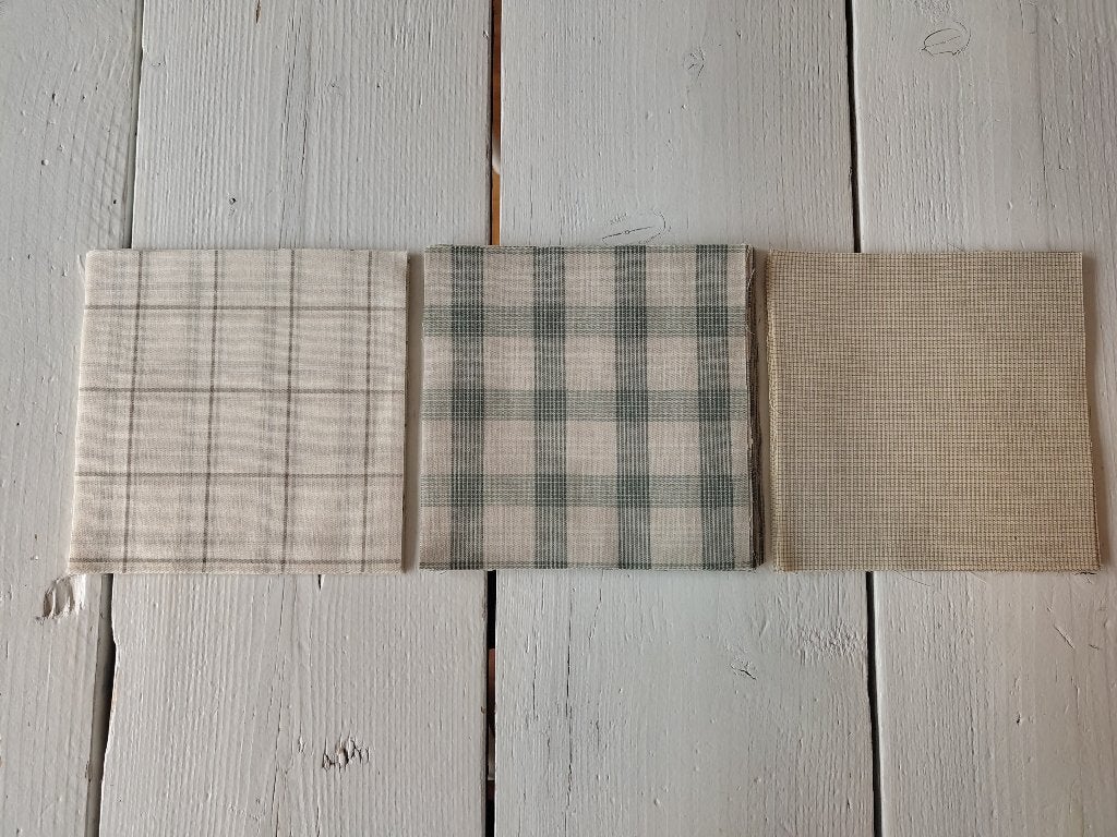 Prachtige quiltstof vierkanten 16,5x16,5 cm - naturel tinten, Meerkleurig, Nieuw, Ophalen of Verzenden, 30 tot 120 cm