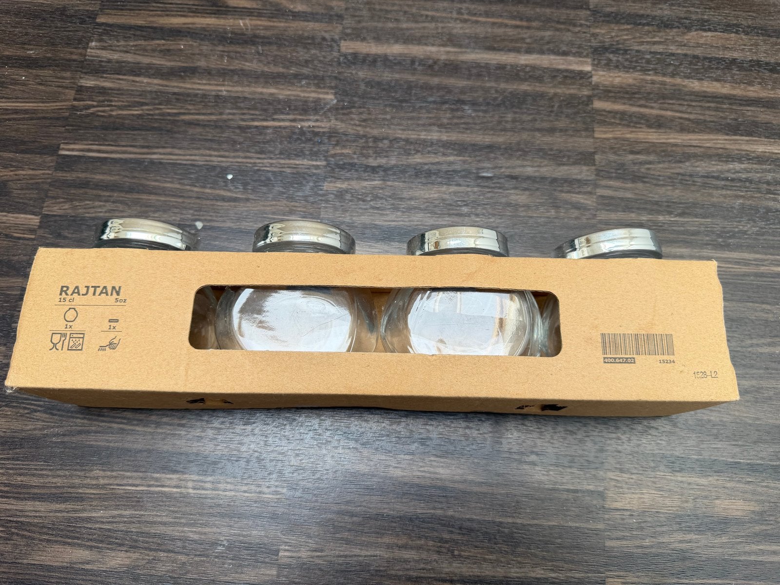 IKEA RAJTAN Kruidenpotjes - Set van 4, Glas, IKEA, Nieuw, Ophalen of Verzenden