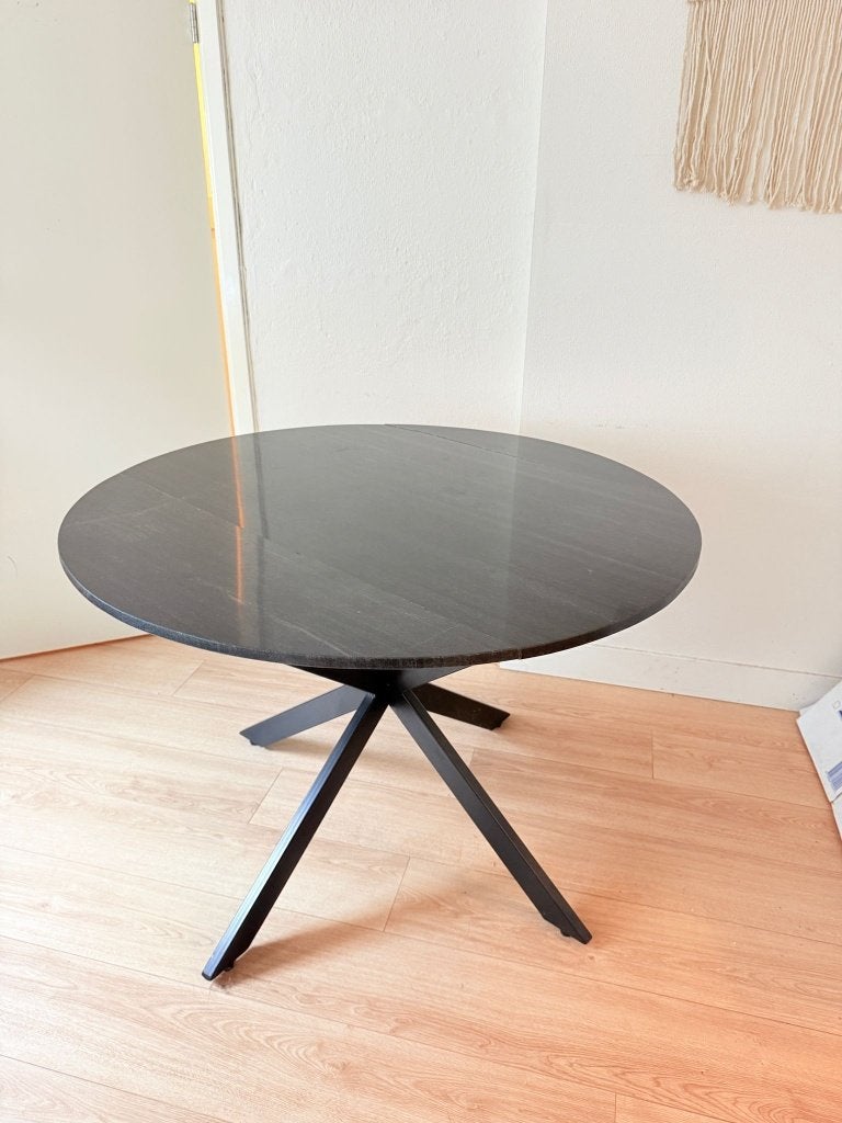 Ronde zwarte marmeren eettafel Ø 120 cm, Huis en Inrichting, Tafels | Eettafels, Ophalen, Overige materialen, 50 tot 100 cm, 100 tot 150 cm