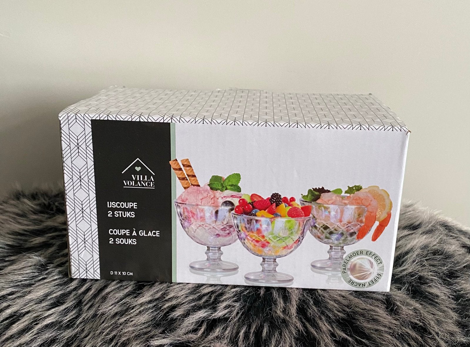 Ijscoupe 4 stuks / nieuw !, Verzenden, Zo goed als nieuw, Glas, Overige stijlen