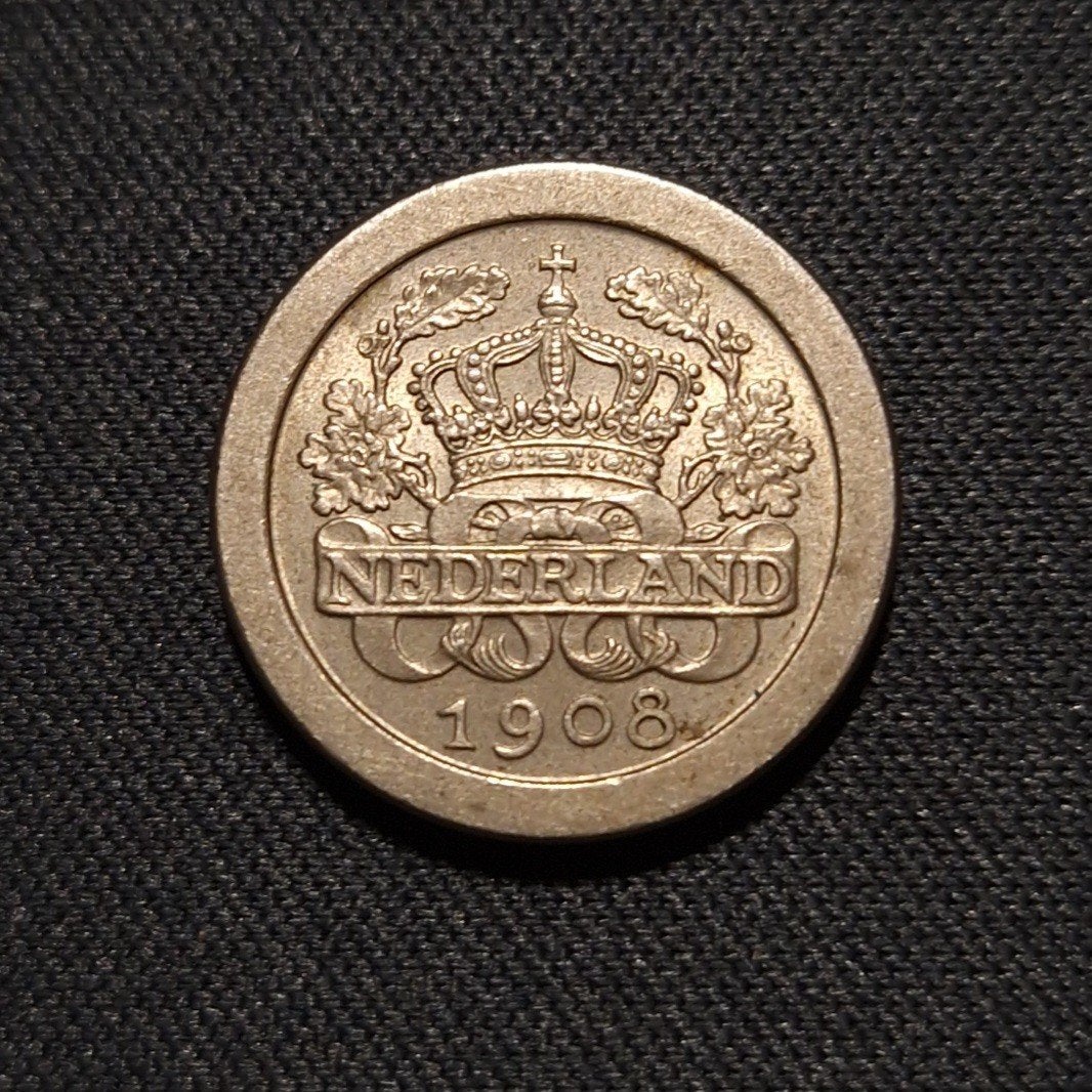 5 cent 1908, Verzenden, Koningin Wilhelmina, 5 cent, Losse munt