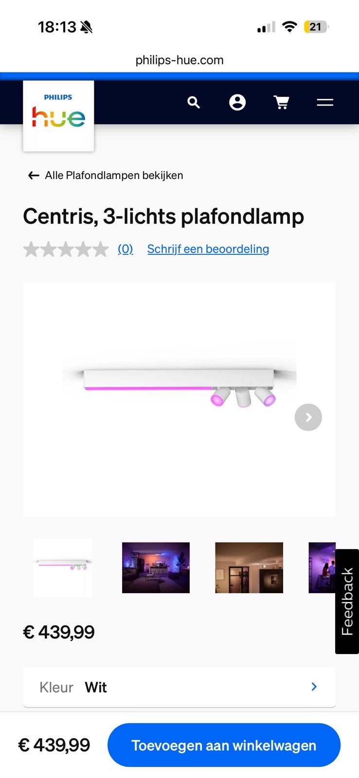 Philips Centris, 3-lichts plafondlamp, Ophalen, Zo goed als nieuw