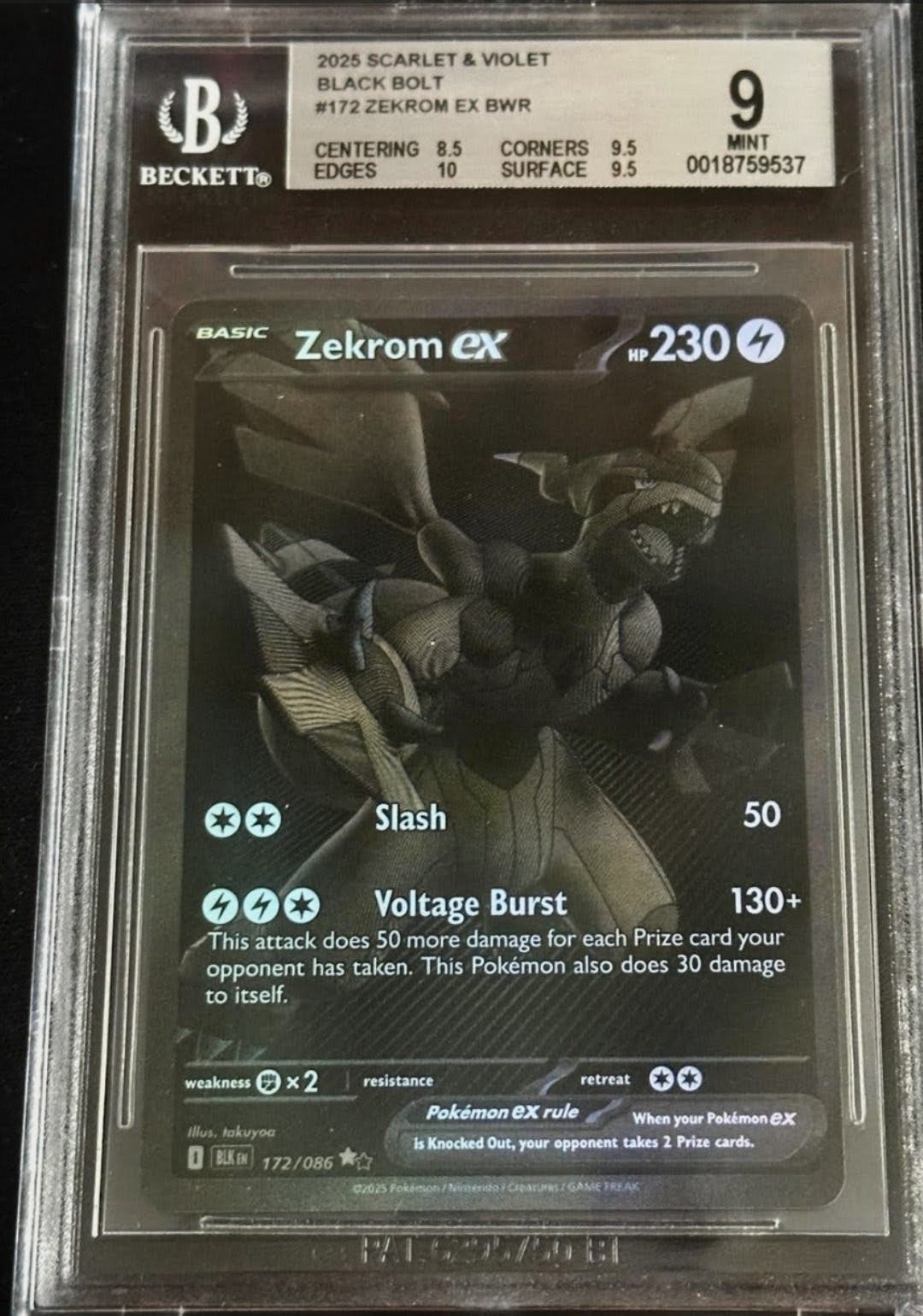 Pokemon Zekrom EX Black bolt (#172/086), Ophalen of Verzenden, Nieuw, Losse kaart, Foil