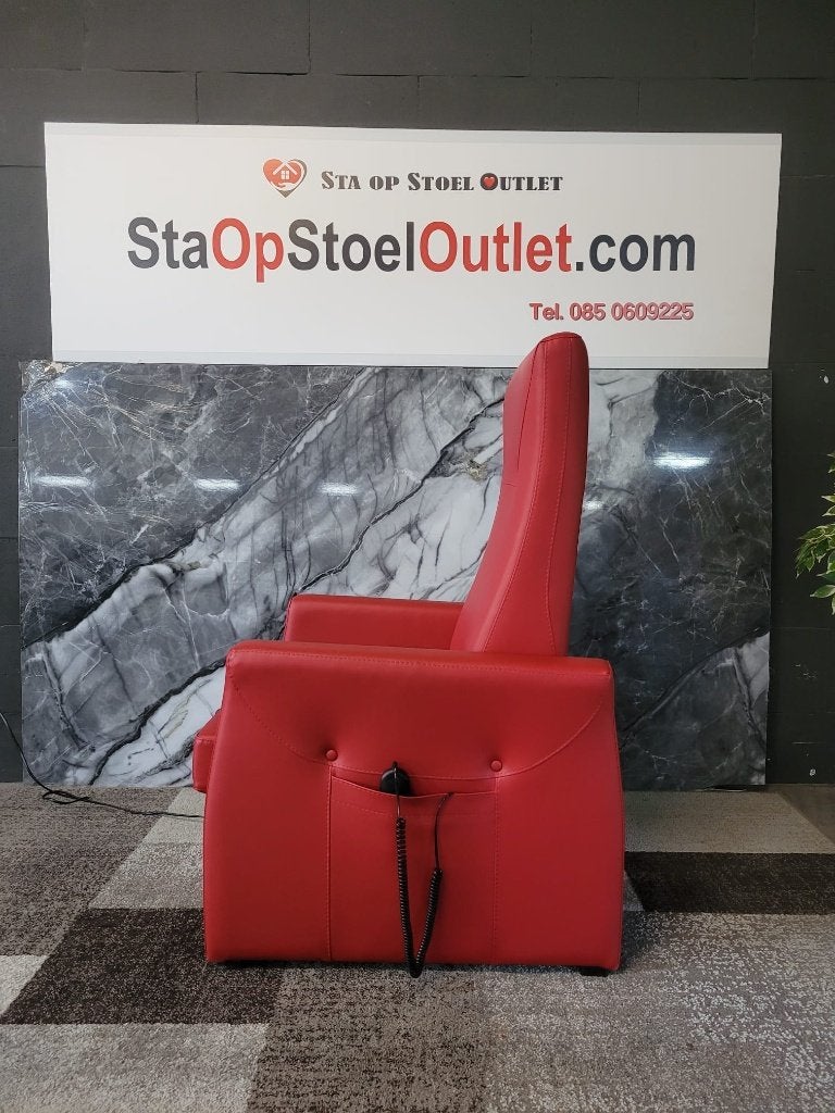 Staopstoel Wellco Leder rood, Minder dan 75 cm, Leer, Ophalen of Verzenden, Zo goed als nieuw