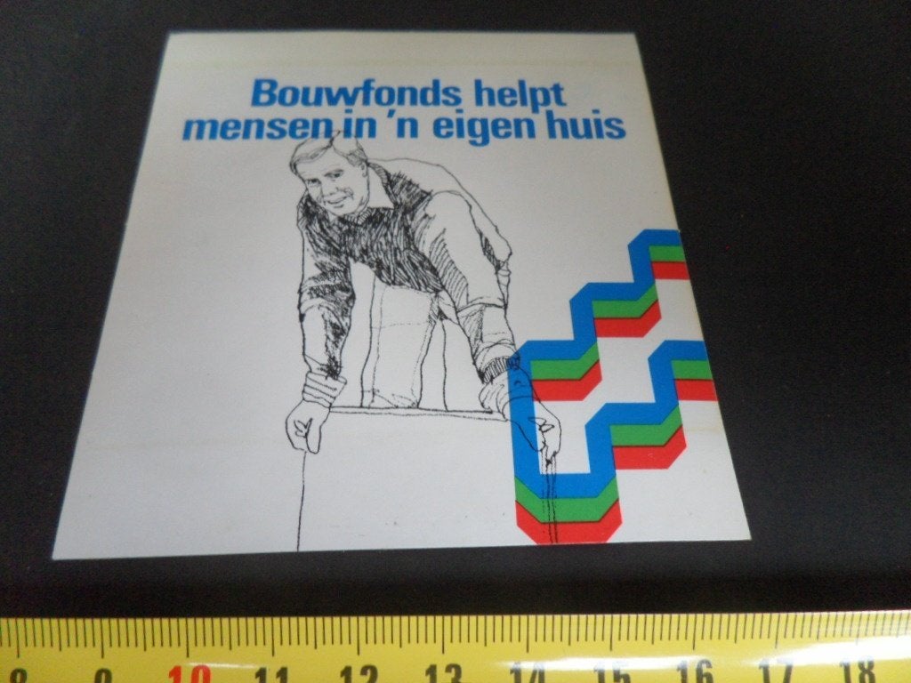 sticker Bouwfonds helpt mensen in 'n eigen huis, Ophalen, Zo goed als nieuw