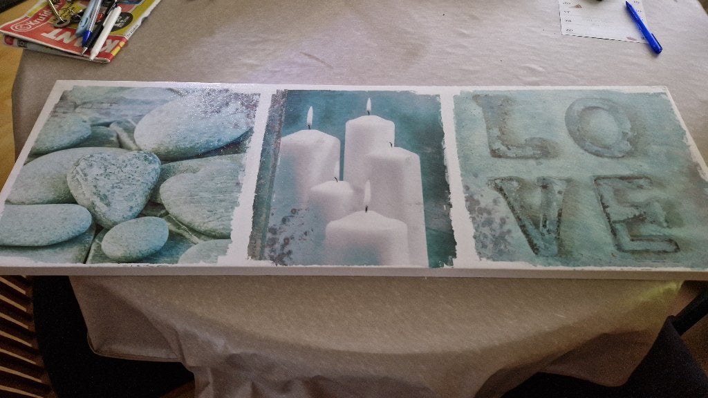 2 canvas schilderijen sfeer - love, Ophalen of Verzenden, Zo goed als nieuw, Schilderij, 75 tot 100 cm