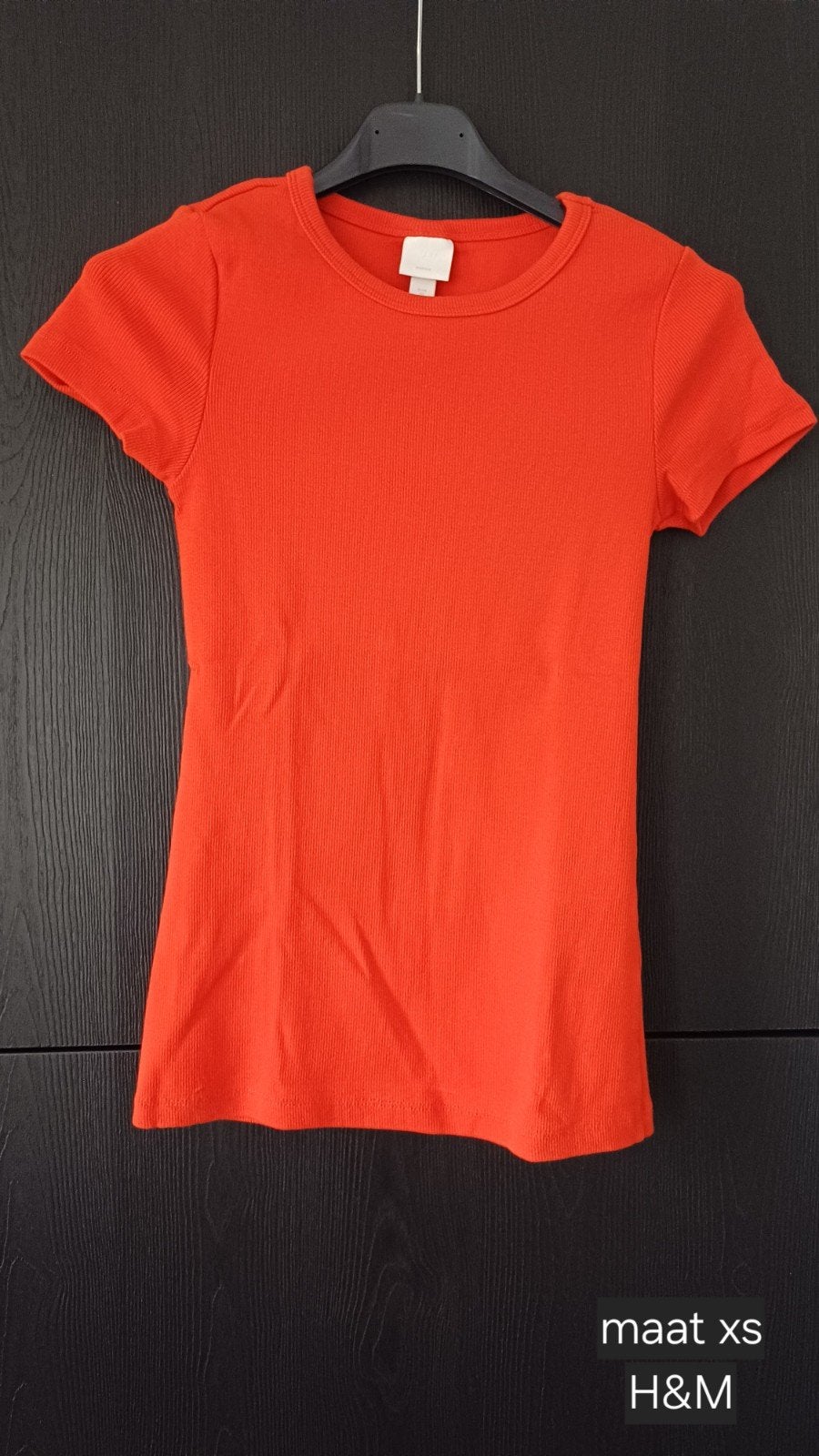 Oranje H&M T-shirt Maat XS, H&M, Oranje, Ophalen of Verzenden, Korte mouw