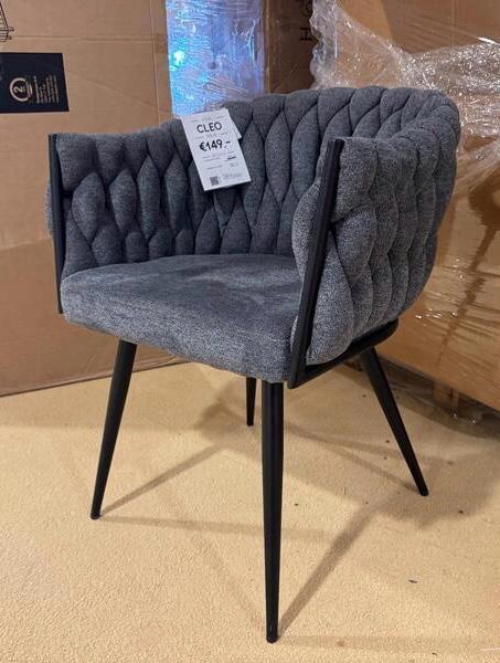 Stijlvolle stoel in taupe, antraciet of creme wit, Huis en Inrichting, Stoelen, Ophalen, Nieuw, Vijf, Zes of meer stoelen, Stof
