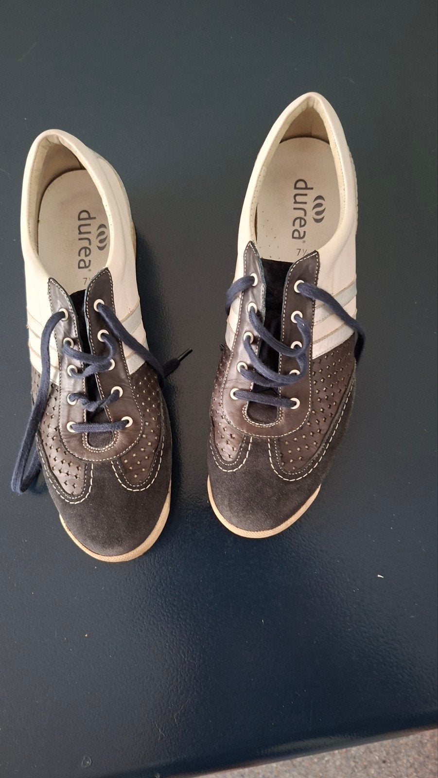 Durea veterschoen maat 7,5 breedte E, Ophalen, Durea, Wit, Sneakers of Gympen