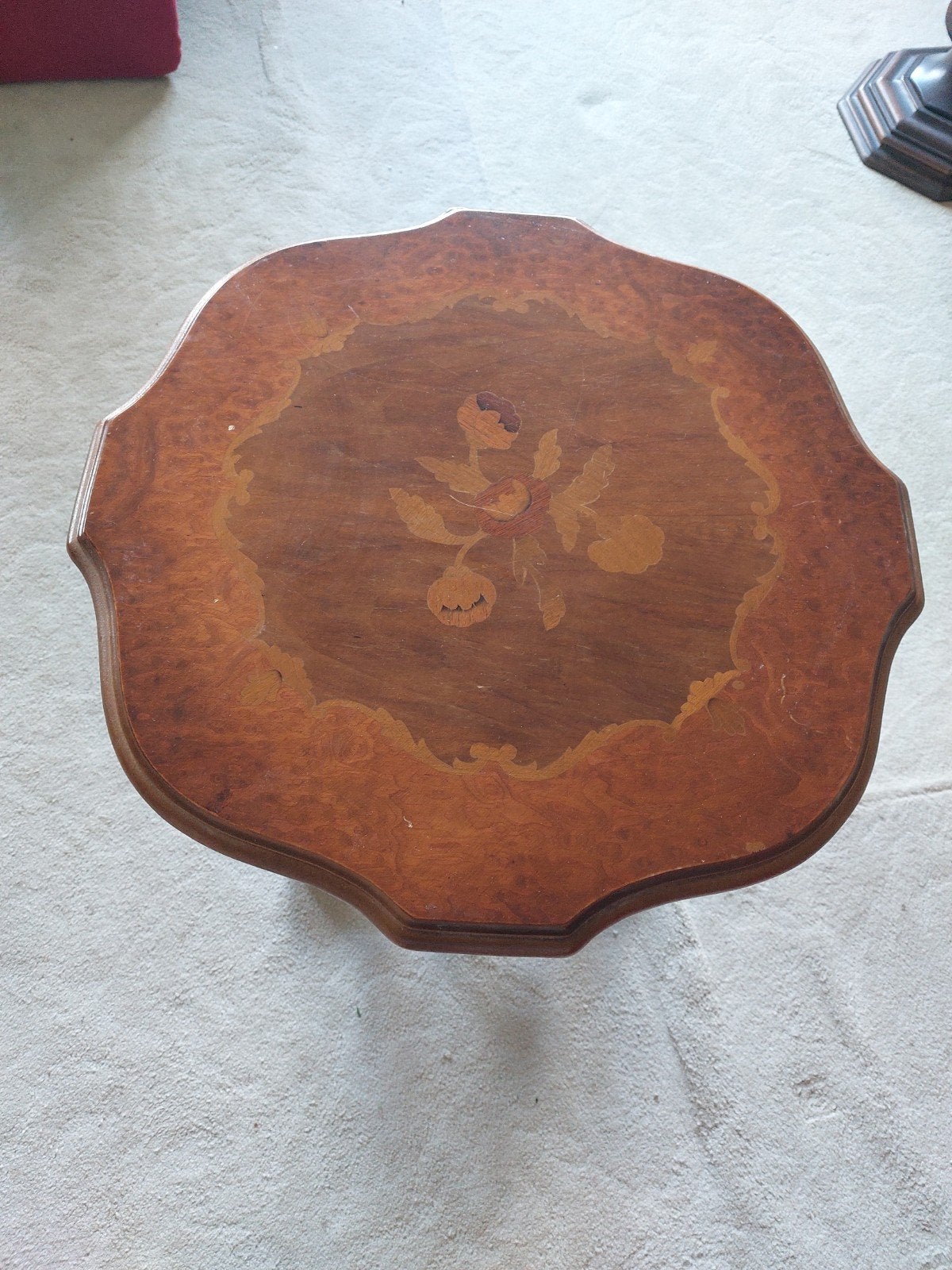Antieke bijzettafel met bloemeninleg, Antiek en Kunst, Ophalen