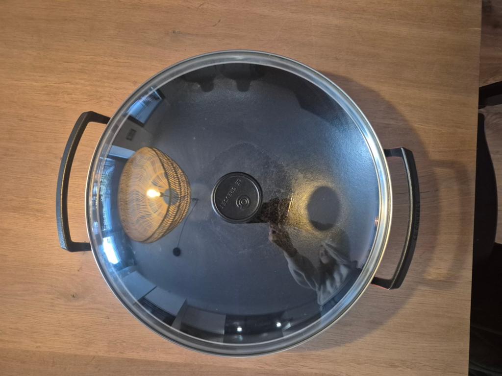 Le Creuset Gietijzeren Wokpan 36 cm, Ophalen, Gebruikt, Gietijzer, Wok
