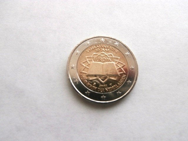 Munt Nederland 2 Euro 2007 Verdrag van Rome, Verzenden, Koningin Beatrix, Euro's, Losse munt