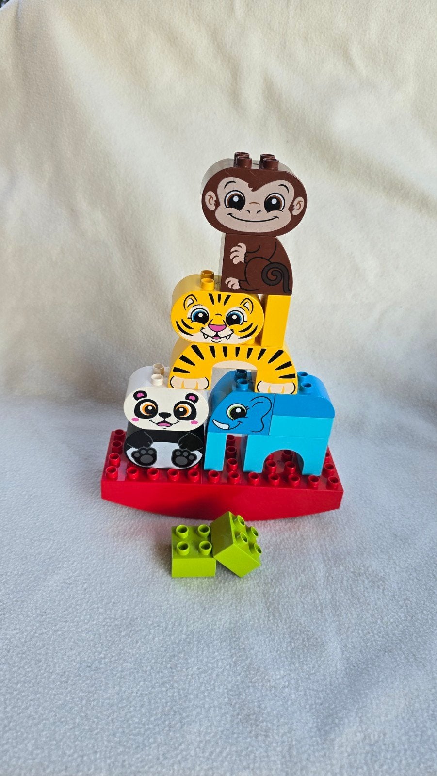 LEGO DUPLO Stapelbare Dieren: Aap, Tijger, Panda, Olifant, Ophalen, Zo goed als nieuw, Overige merken