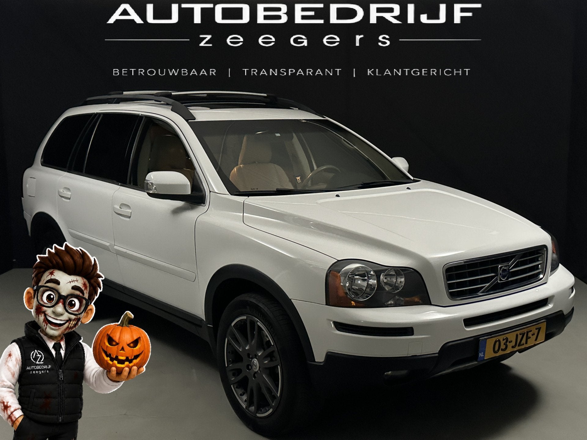 Volvo XC90 3.2 Momentum 7 Persoons*AC*CC*Full Leather*, Auto's, 238 pk, Gebruikt, 7 stoelen, Wit
