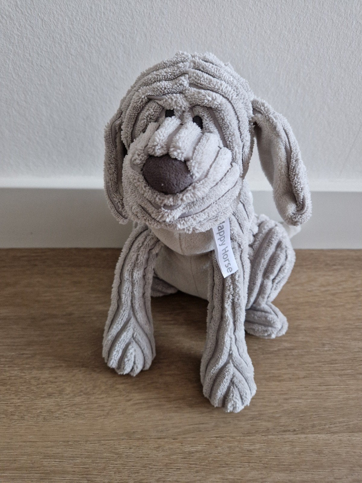 Knuffel hond Happy Horse Diezel rib corduroy grijs K7927, Ophalen of Verzenden, Zo goed als nieuw