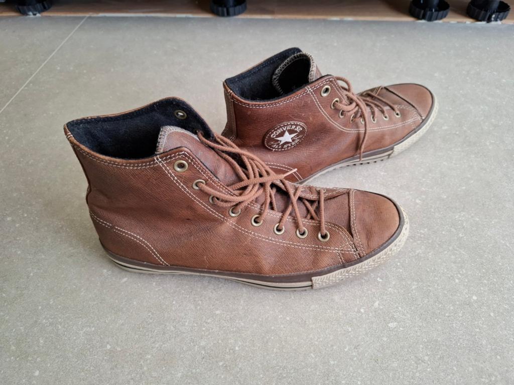 Converse All Star hoge sneakers leer bruin - maat 46, Kleding | Heren, Schoenen, Bruin, Converse, Ophalen of Verzenden, Sneakers of Gympen