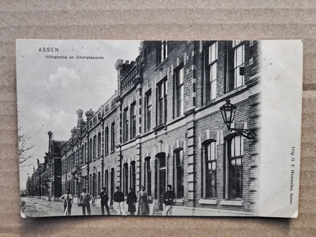 Assen - Wilhelmina en Emmakazerne  (1905?, Kazerne), Verzenden, Voor 1920, Gelopen, Drenthe