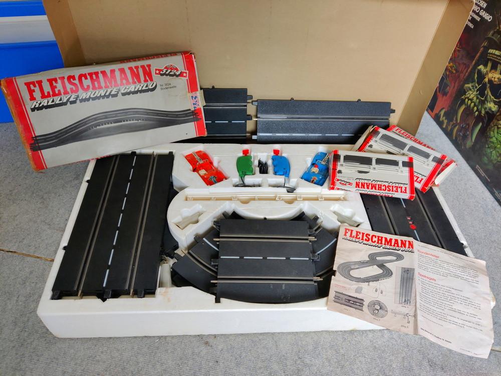 Monte Carlo Fleischmann racebaan 3012 set vintage zond trafo, Ophalen, Fleischmann, Zelf te bouwen, Elektrisch