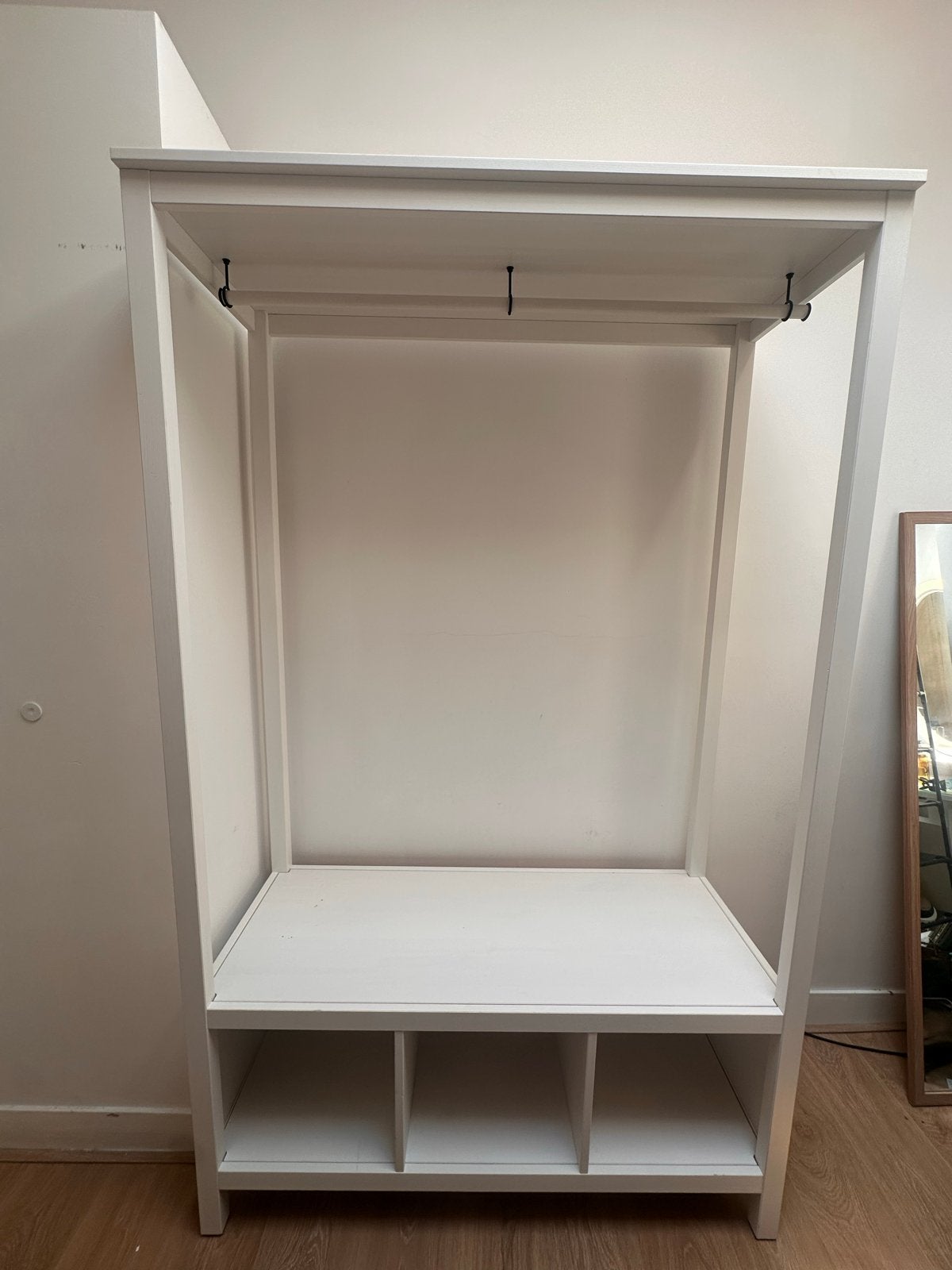 IKEA Hemnes open kledingkast/kapstok wit, Ophalen, Zo goed als nieuw, Staande kapstok, 150 tot 200 cm