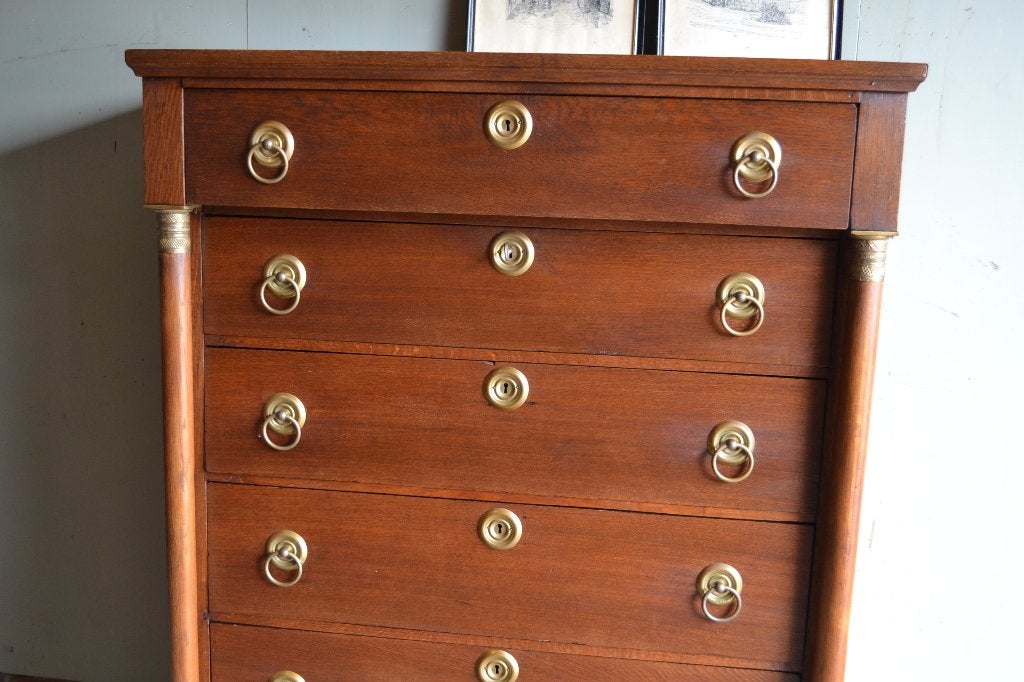 Prachtige antiek eiken houten chiffoniere, ladekast., Antiek en Kunst, Verzenden