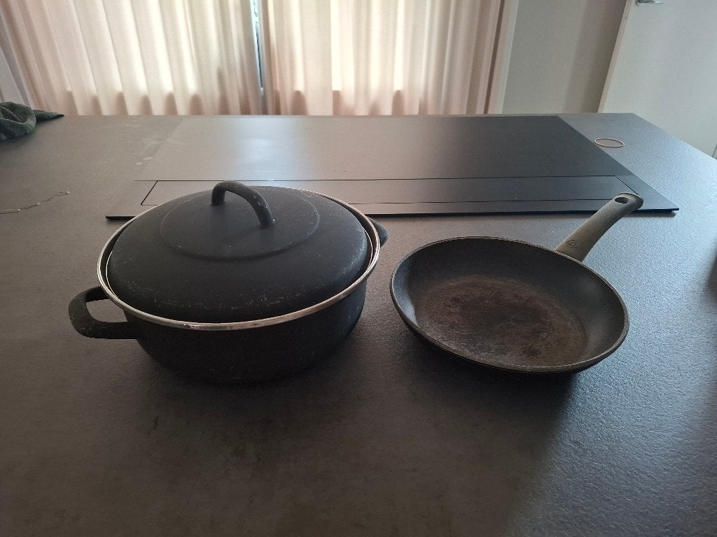 Braadpan en koekenpan, Ophalen, Overige materialen, Gebruikt, Met deksel