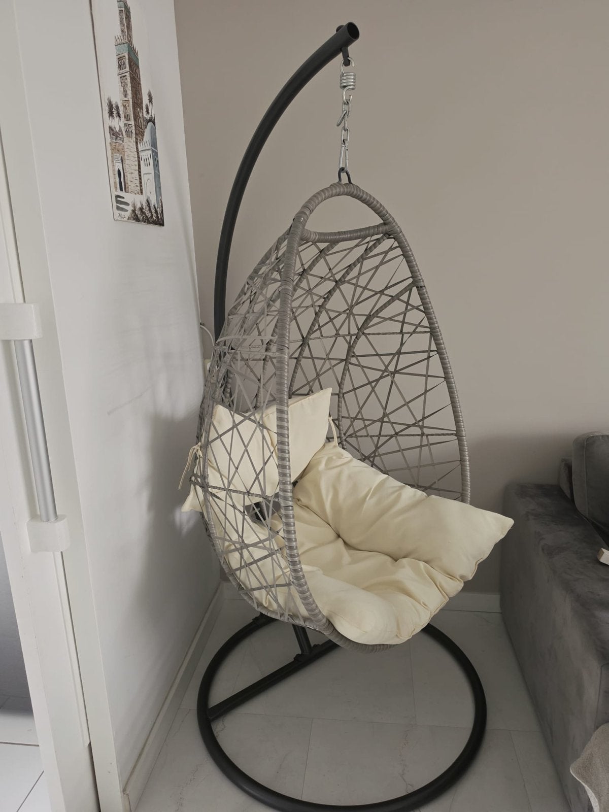 Comfortabele hangstoel, Huis en Inrichting, Stoelen, Ophalen, Zo goed als nieuw, Metaal, Eén
