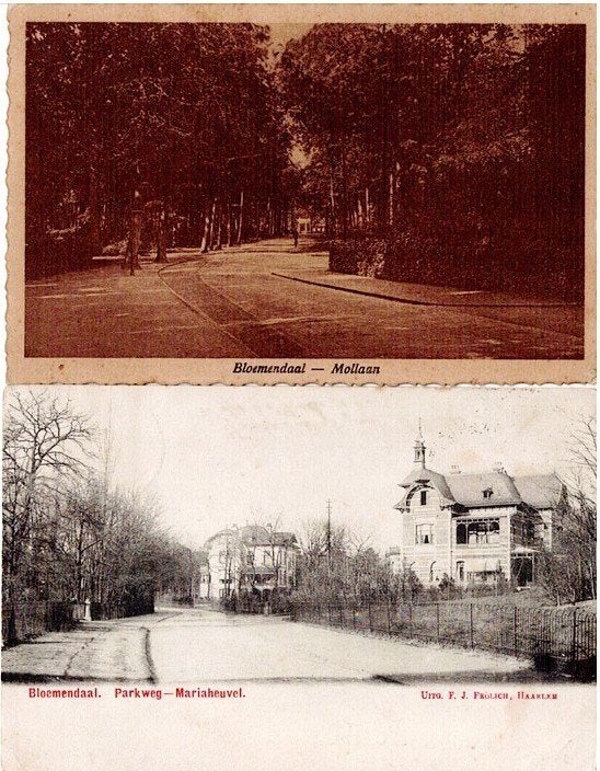 Oude ansichtkaarten Bloemendaal - Mollaan en Mariaheuvel, Verzenden, Voor 1920, Gelopen, Noord-Holland