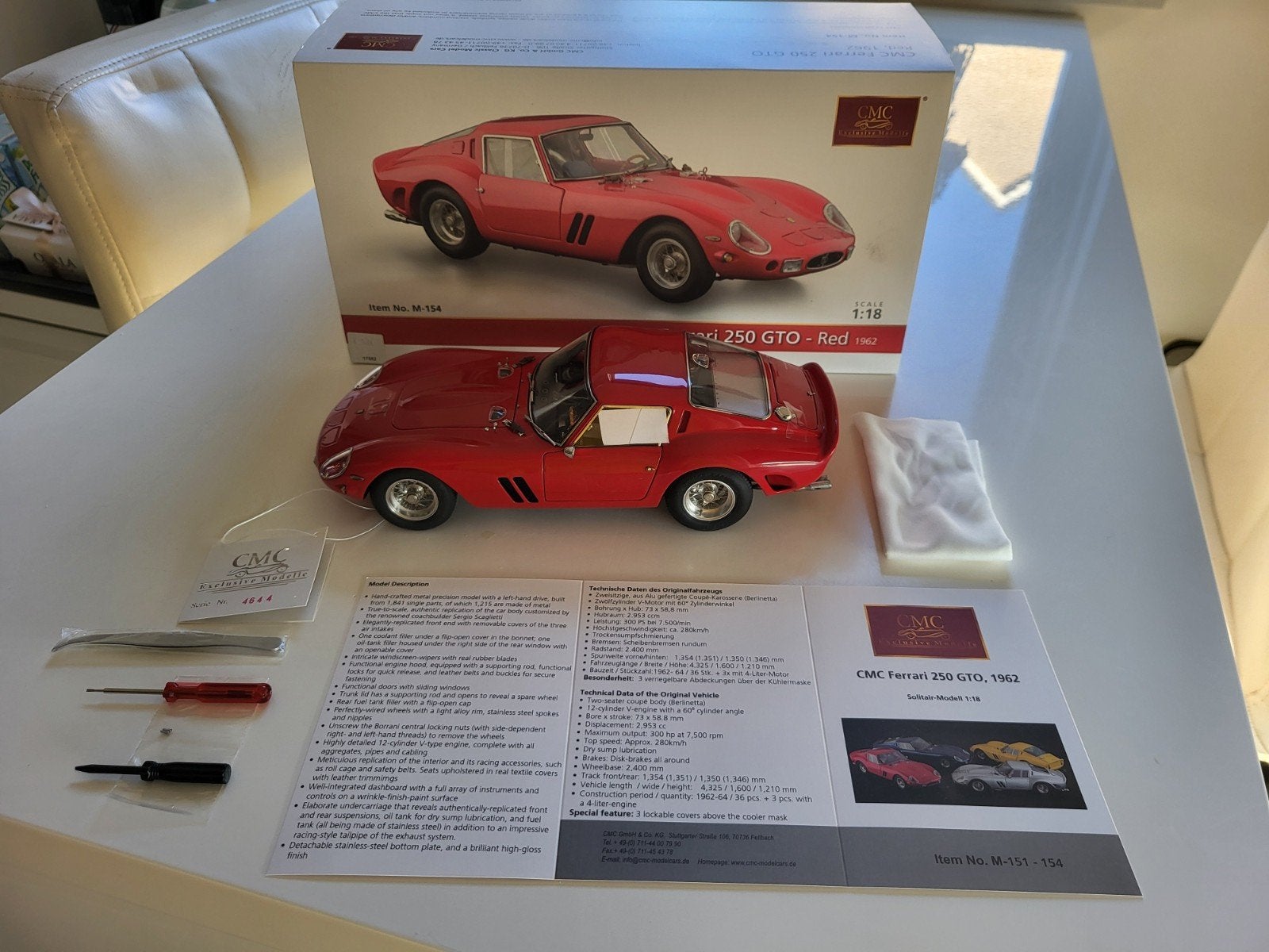 1:18 CMC Ferrari 250 GTO Eerste uitgave LHD, Kyosho, Auto, Autoart, Ophalen of Verzenden