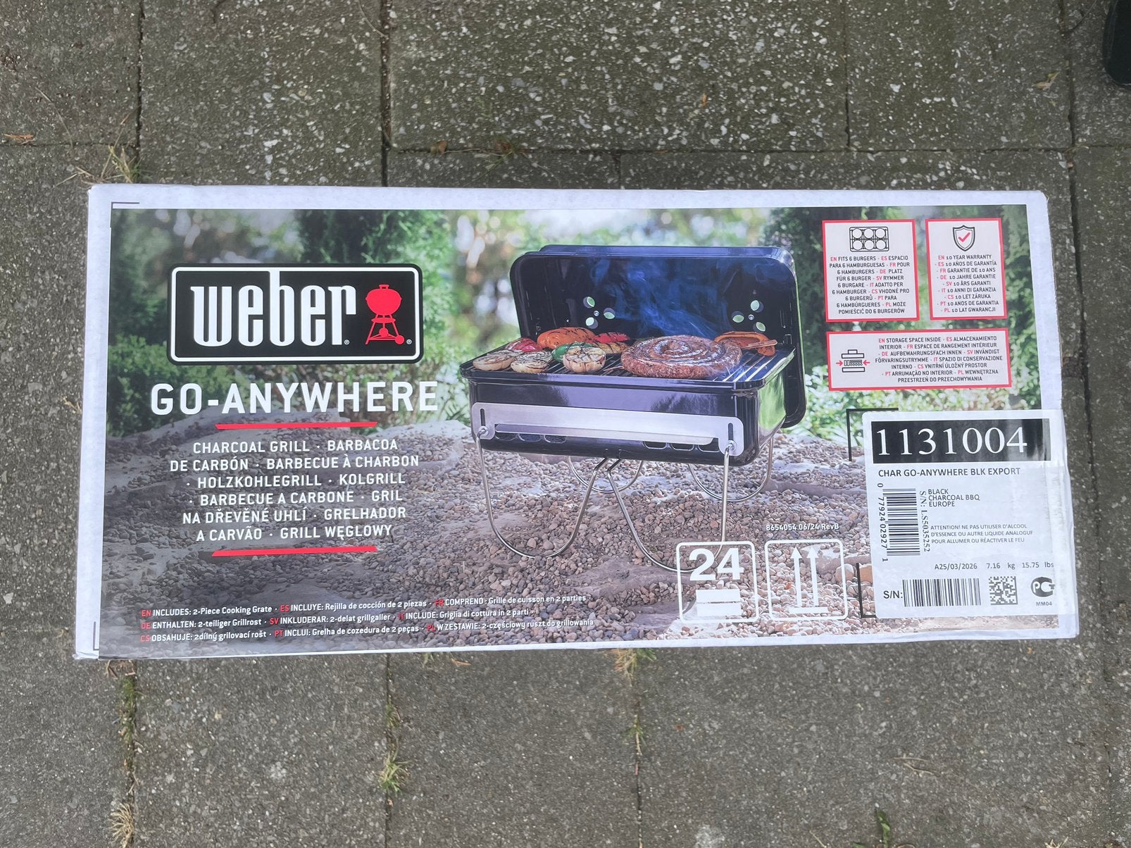 Weber - Go-Anywhere - Houtskoolbarbecue - Zwart, Ophalen of Verzenden, Nieuw