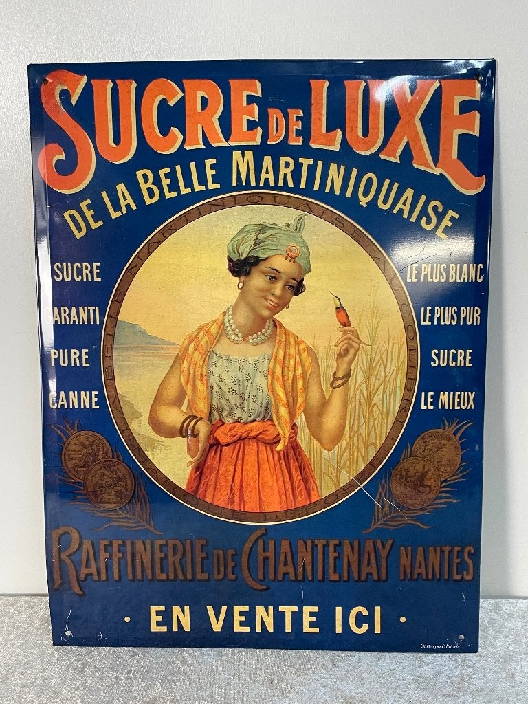 Vintage Reclamebord Sucre de Luxe, Antiek en Kunst, Curiosa en Brocante, Ophalen of Verzenden