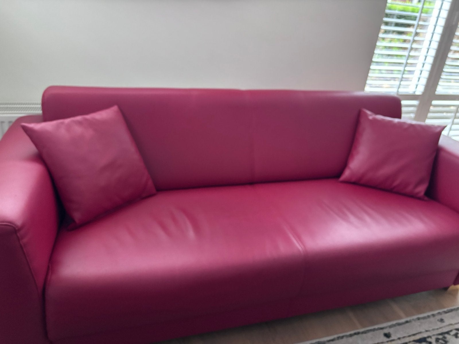 Gratis leren bank, Ophalen, 150 tot 200 cm, Tweepersoons, Zo goed als nieuw