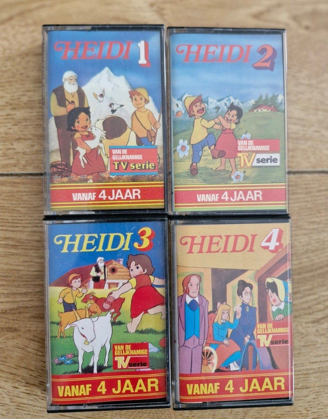 Heidi cassettebandjes - Deel 1, 2, 3 en 4 (4 stuks), Gebruikt, 2 t/m 25 bandjes, Kinderen en Jeugd, Ophalen of Verzenden