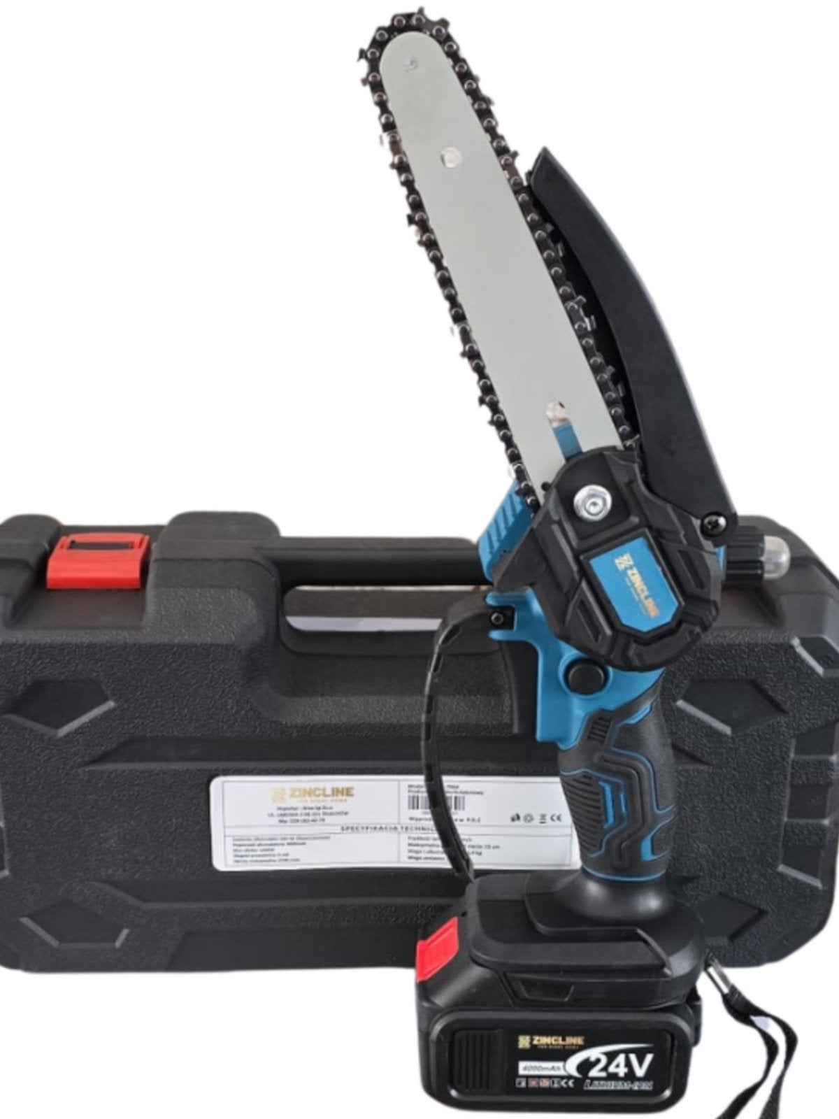24 v kettingzaag 6 inch 2 accu,s 4.0 ah met oliereservoir, Doe-het-zelf en Verbouw, Gereedschap | Zaagmachines, Ophalen of Verzenden