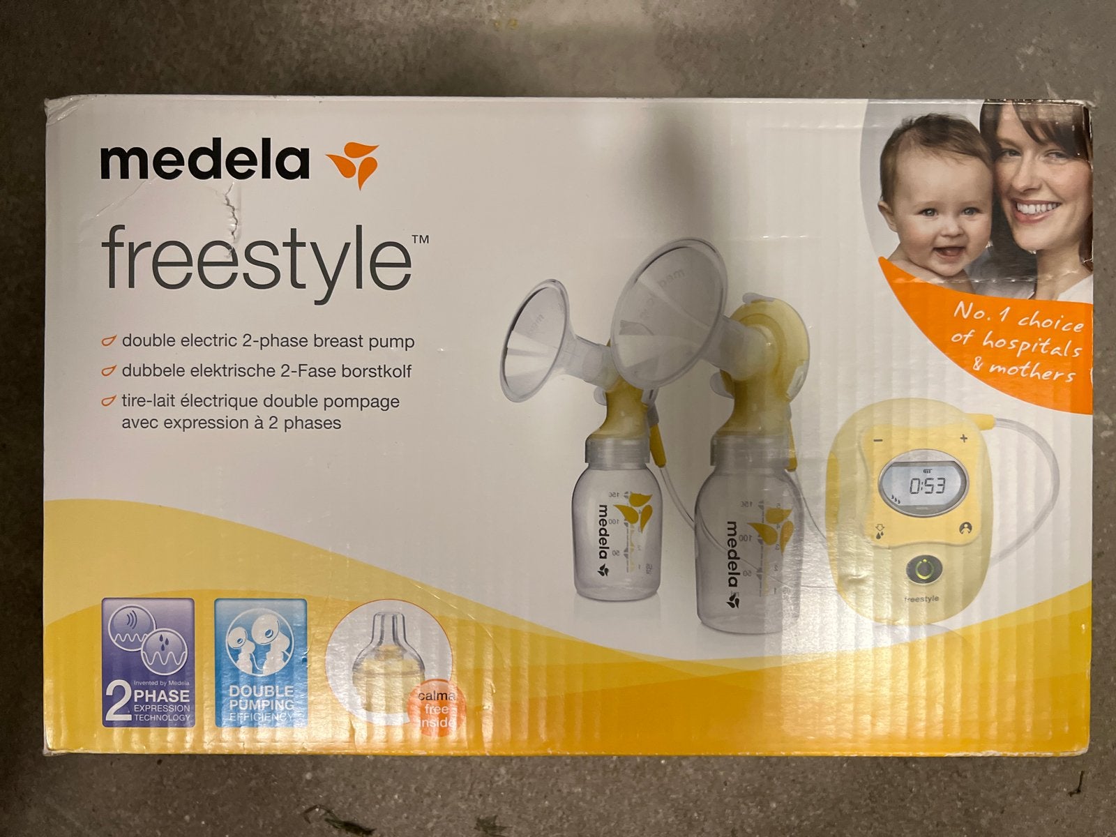 Medela Freestyle Dubbele Elektrische 2-Fase Borstkolf, Ophalen of Verzenden, Gebruikt