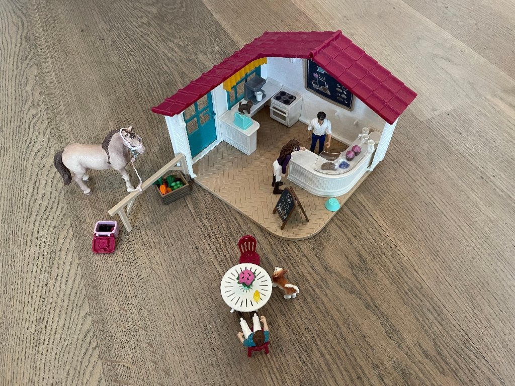 Schleich Horseclub cafe met paard, Ophalen of Verzenden, Gebruikt