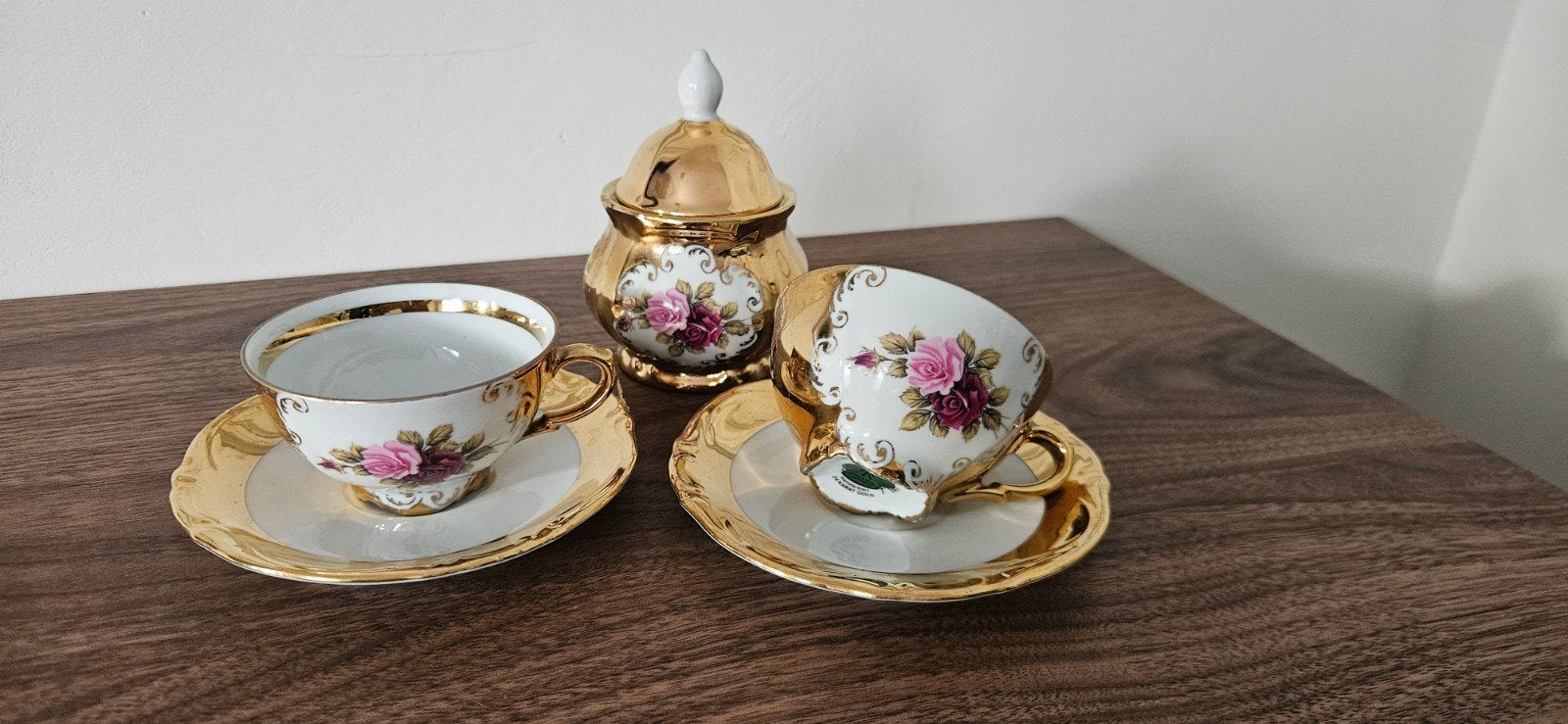 Antieke Vintage 24 Karaat Goud Verguld Bavaria Germany Set, Ophalen of Verzenden