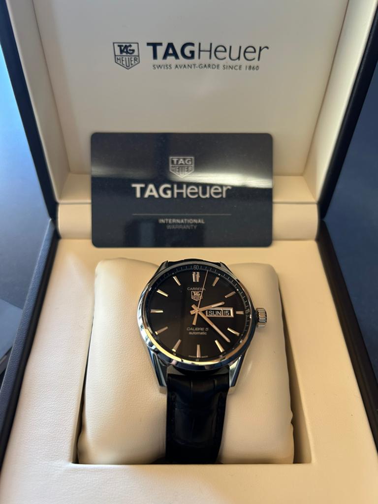 TAG Heuer Carrera Calibre 5 Automatic – Zo goed als nieuw, Sieraden, Tassen en Uiterlijk, Horloges | Heren, Ophalen of Verzenden