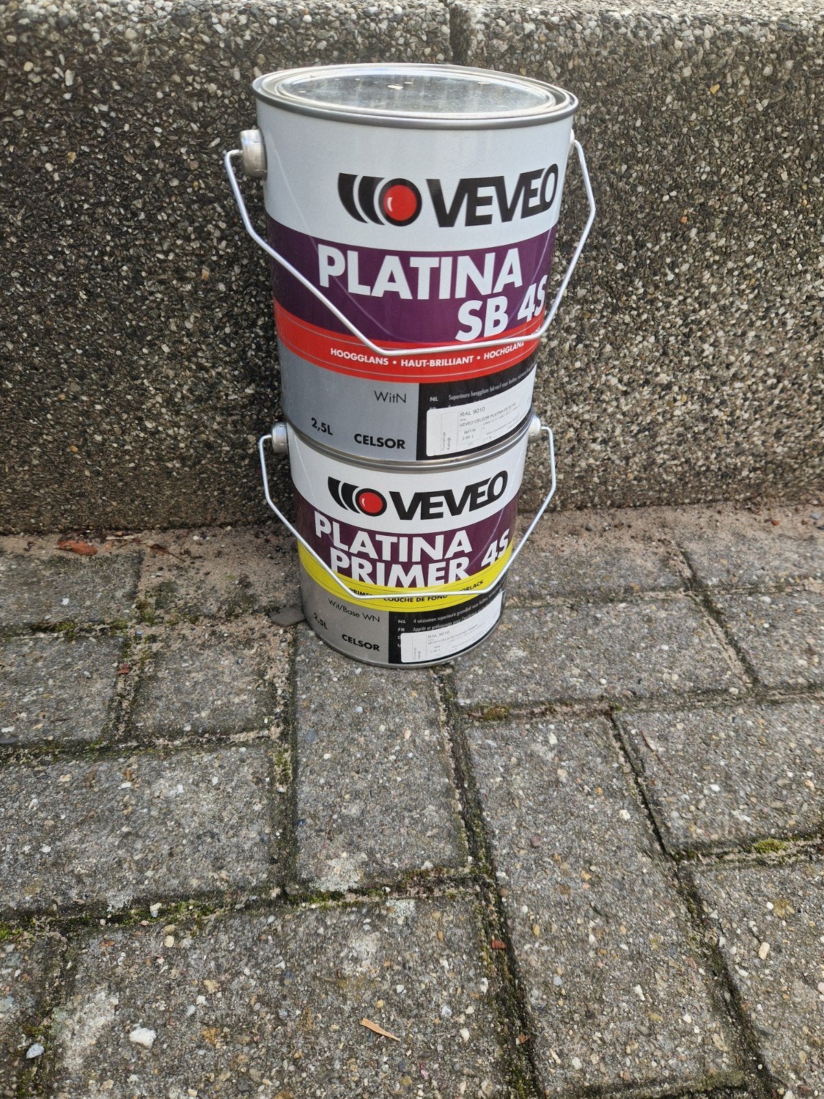 veveo platina primer en sb hoogglans ral 9010, Ophalen of Verzenden, Nieuw, Wit, Lak