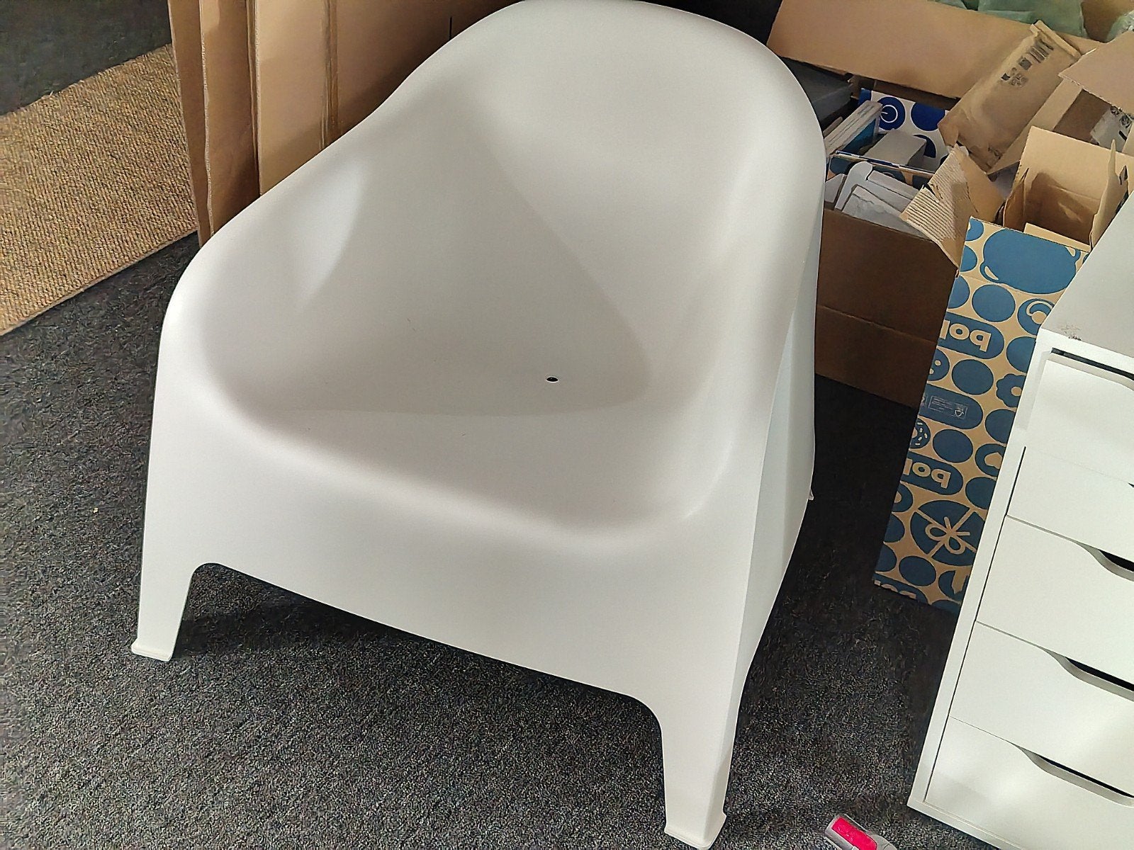IKEA Skarpo relax stoel tuin buiten Wit, Ophalen, Zo goed als nieuw, Kunststof