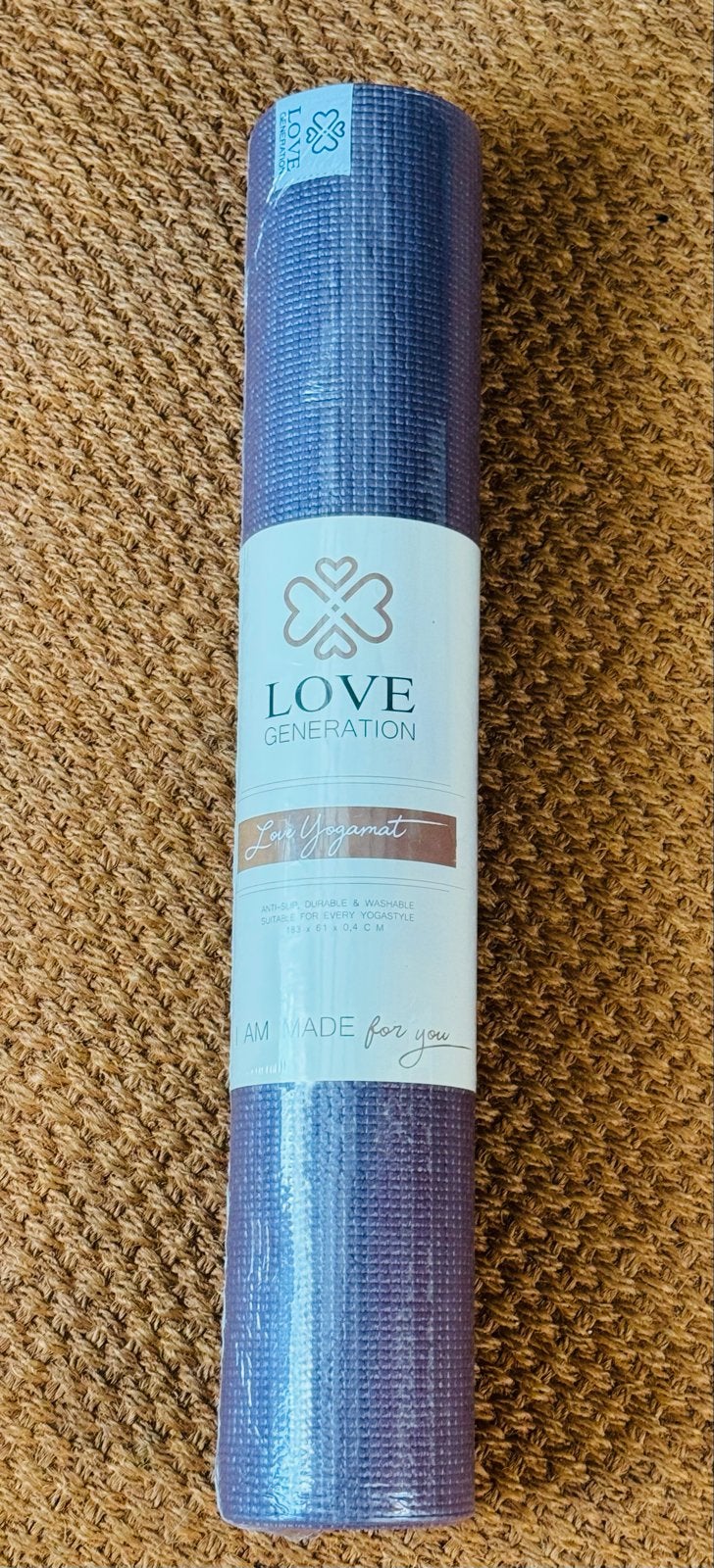 Nieuwe Love Generation Yogamat - Paars, Anti-slip & Wasbaar, Ophalen of Verzenden, Nieuw, Yogamat