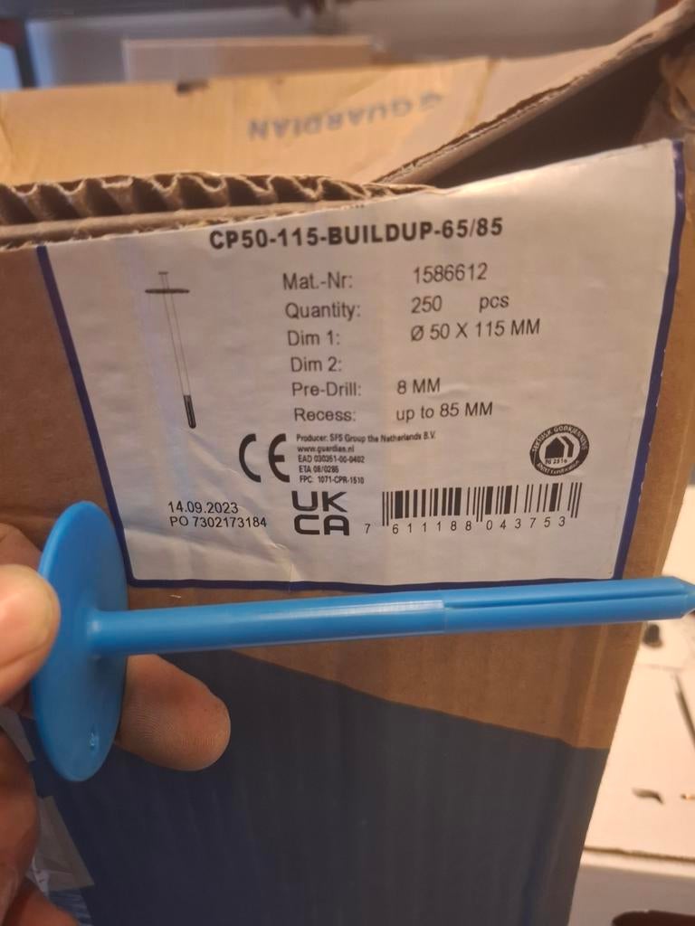 Guardian CP50-115-BUILDUP-65/85 Pluggen - 250 stuks, Ophalen of Verzenden, Nieuw, Pluggen