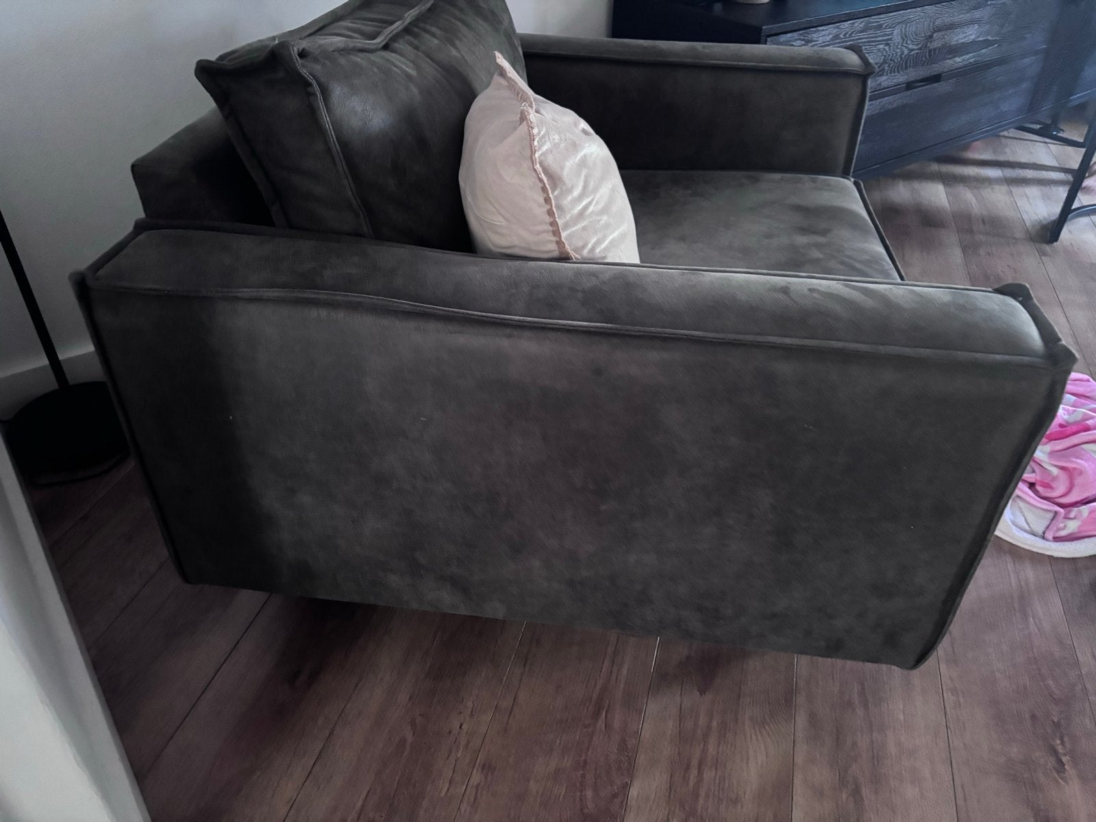 Comfortabele donkergroene fauteuil, Ophalen, Gebruikt, Stof, 75 tot 100 cm